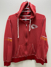 Majestic NFL Kansas City Chiefs Red Full Zip Hoodie Sweatshirt Size 1X