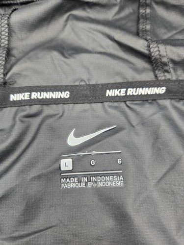Nike Womens Essential Water Repellent Hooded Running Jacket L Black Purple Gray - Picture 6 of 8