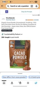 Organic Cacao Powder Raw USDA Certified Non-GMO Vegan 8oz Price Raising 