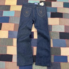 Vintage 70's Maverick Western Dark Wash Boot Cut Dead Stock Jeans Size 32x29