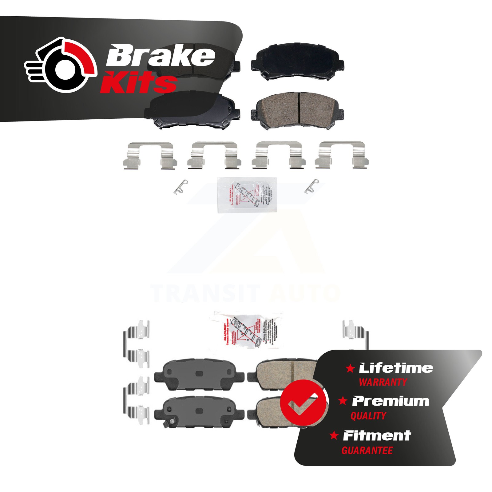 Front Rear Ceramic Disc Brake Pads Kit For 2007-2012 Nissan Sentra SE-R Spec V