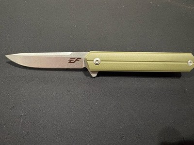 Eafengrow EF D2 Drop Point Pocketknife G10 Green Handle Manual Folding