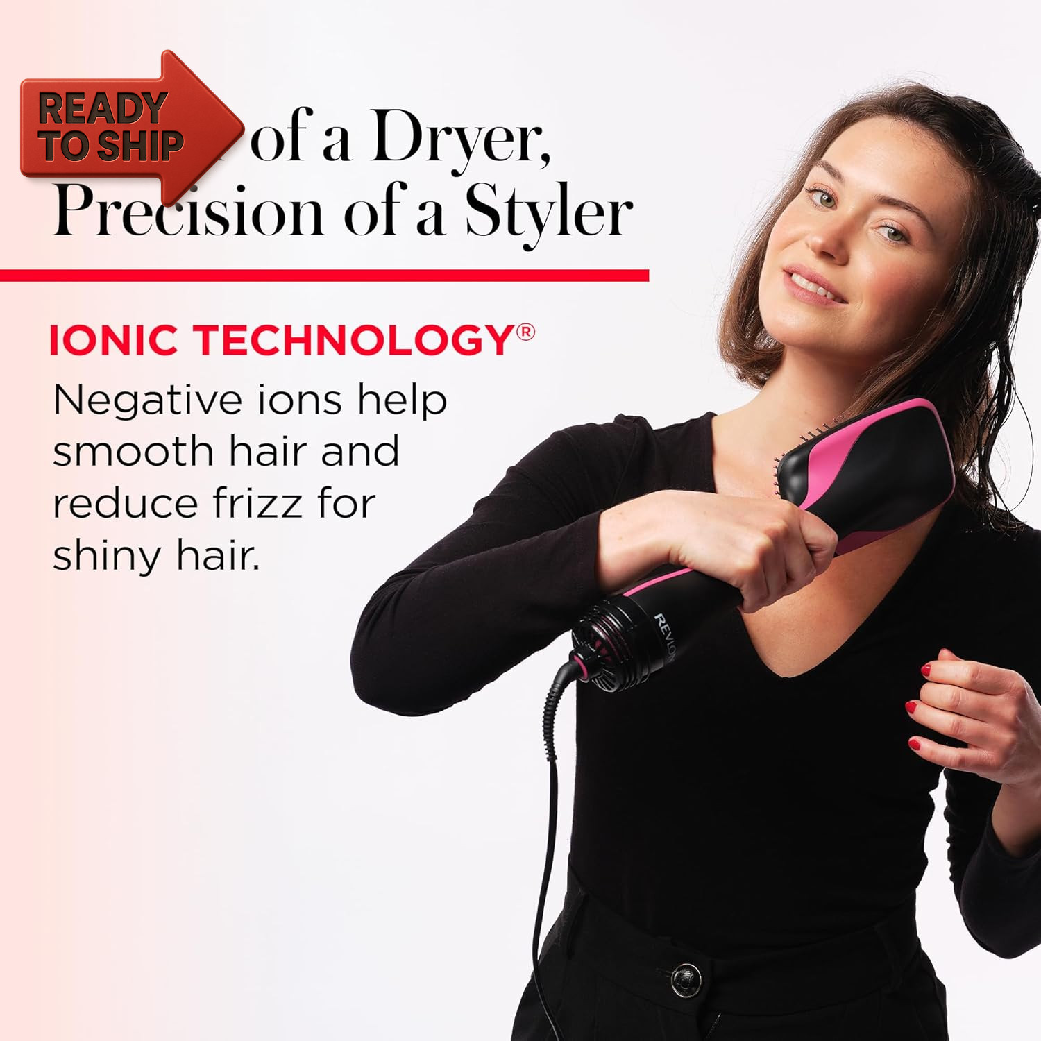 One-Step Hair Dryer and Styler, All-In-One Detangling and Straightener Brush for