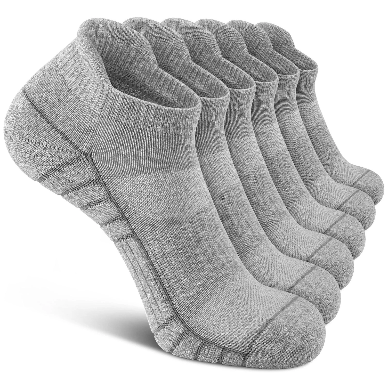 6 Pairs Low Cut Ankle Socks, Cushioned Athletic Socks for Men Women - Running...