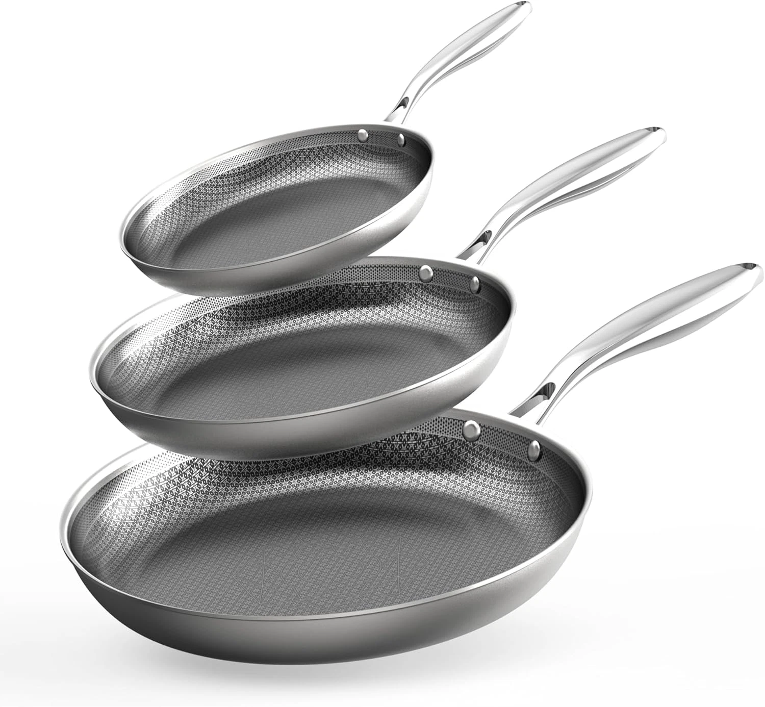 Non-Toxic Frying Pans Set of 3 (8+10+12 Inch), Tri Ply Stainless Steel Pans, Ind
Opens in a new wind