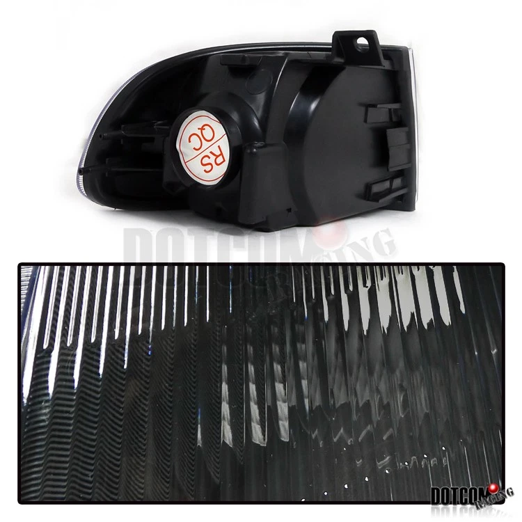 Fit 1992-1995 Honda Civic EG Black Driving Headlights+Corners Lamps Lights Pair - Image 3 of 4