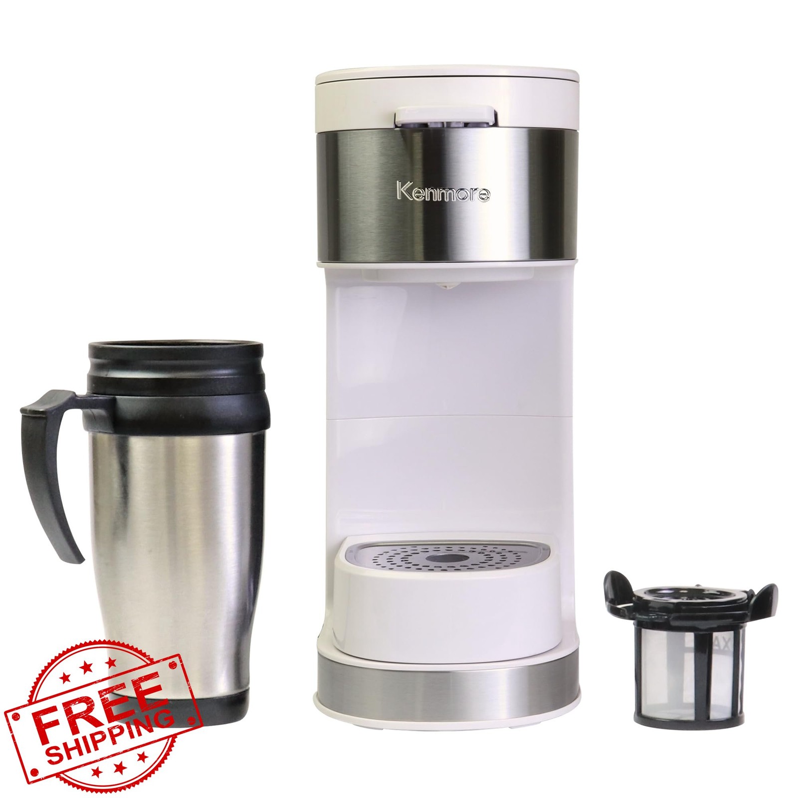 Kenmore Single Serve Coffee Maker, Keurig K-Cup Brewer White