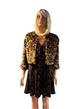 Forever 21 Faux Fur Jacket Cropped With Leopard Print Size S