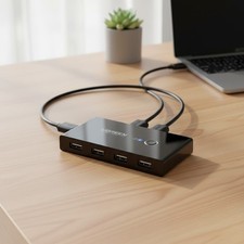 USB Switch 2PC KVM USB Switch 2 in 4 Out Für Stabile Datenübertragung Umschalter