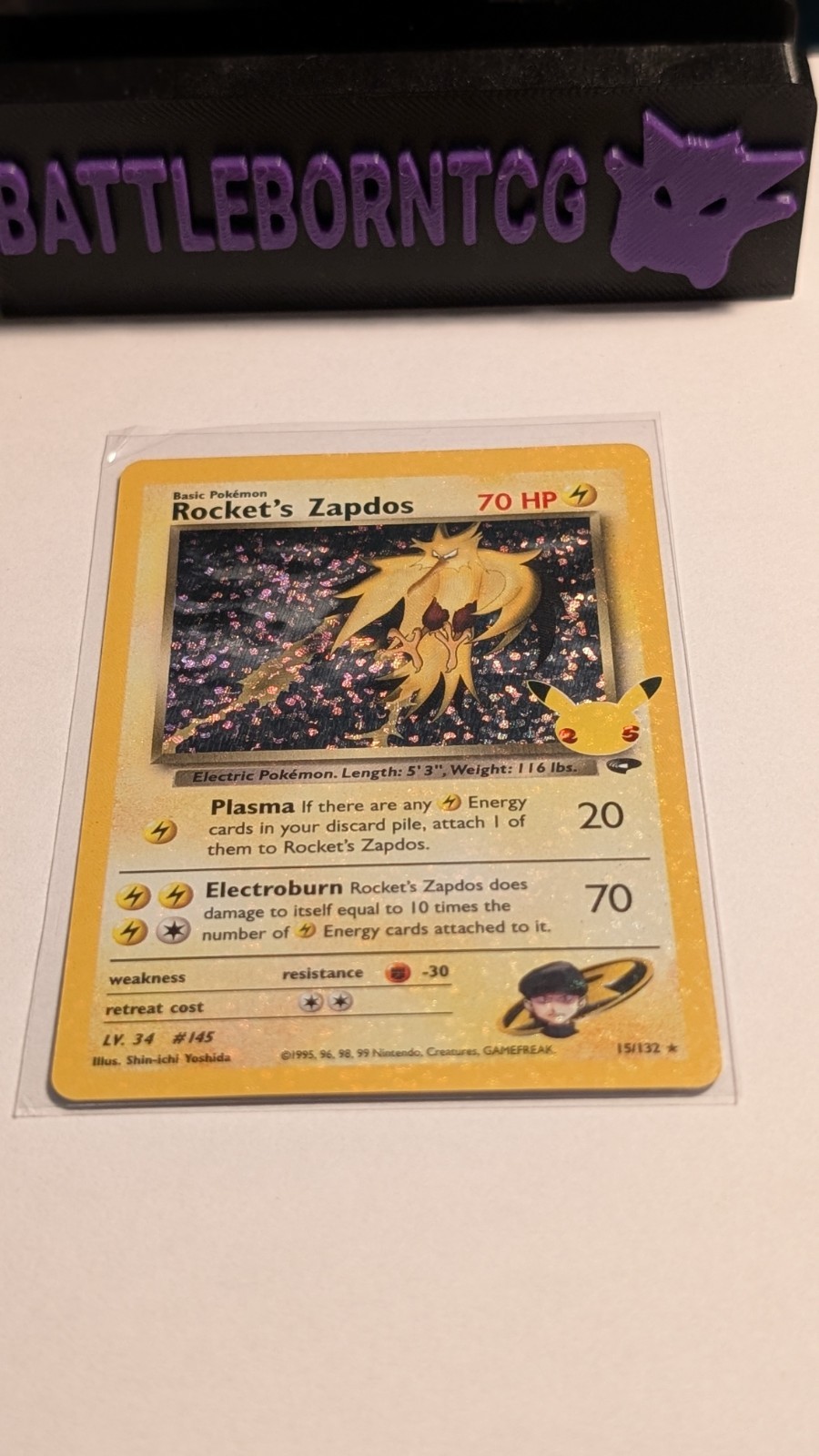 Rocket's Zapdos 15/132 Celebrations: Classic Collection Holo