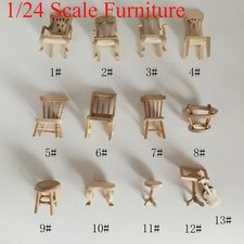 1:24 Scale Dollhouse Miniature Furniture Stool Chair Armchair Table Palace Plain
