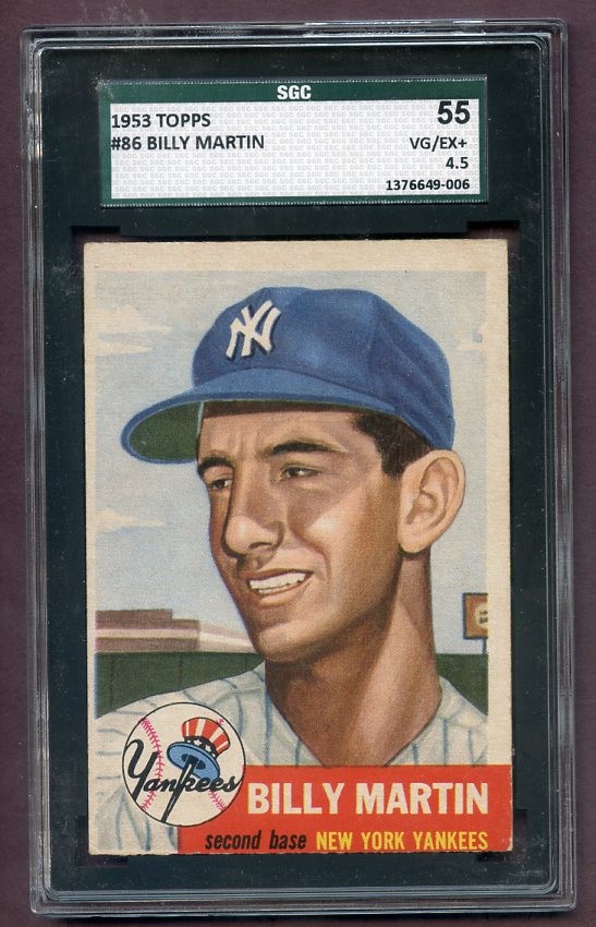 1953 TOPPS # 86 BILLY MARTIN YANKEES SGC 4.5 VG-EX+ 474000 (KYCARDS)