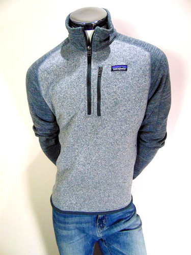 Patagonia Pullover Mens Medium Gray Better Sweater 1/4 Zip Fleece Long Sleeve