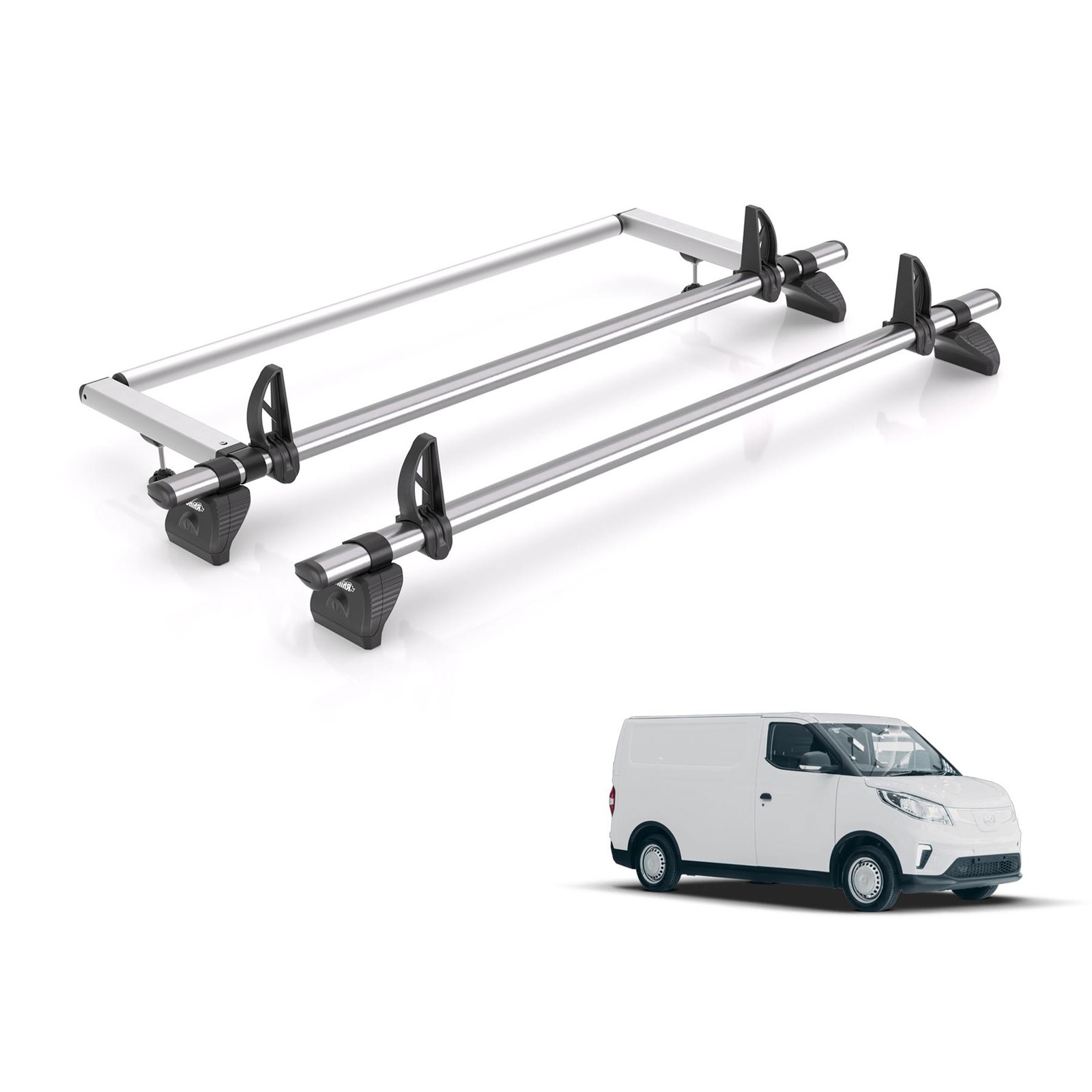 Maxus e-Deliver 3 Roof Rack for 2021+ [SWB (L1)] 2x Bars & Roller - Rhino Fleet