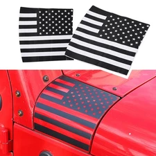 American Flag Body Armor Corner Cover Hood Emblem Decal Stickers for Jeep
