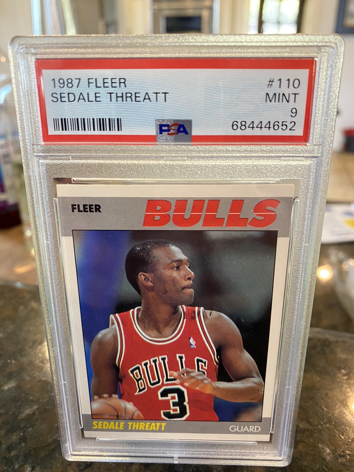 1987 fleer basketball psa 9 MINT #110 Sedale Threatt