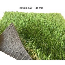 Prato Finto Rotolo 2.5x1 Metri 35 mm Erba Finta Moquette Manto Pronto Sintetico