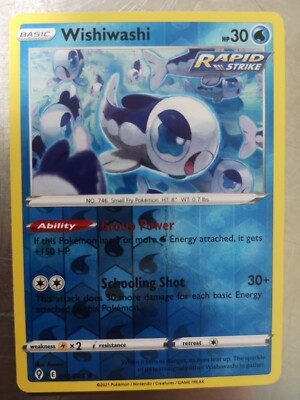 Pokemon Karte Wishiwashi EVS 046 / 203 Reverse Holo Evolving Skies