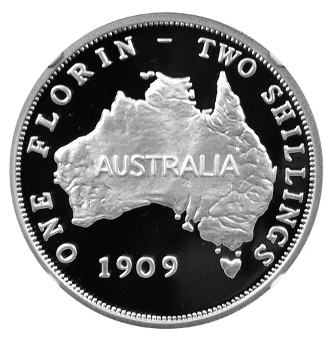 COOK ISLANDS 1 Dollar 2005 Silver 1oz. NGC PF70 'Australian Pattern Florin 1909'