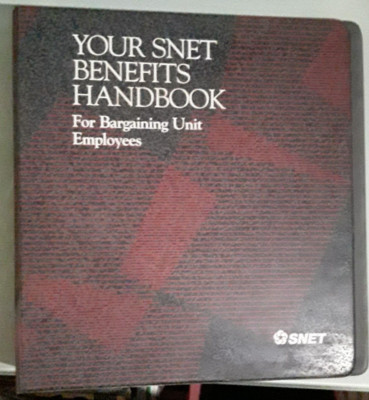 southern new england telephone vintage YOUR SNET BENEFITS HANDBOOK binder only