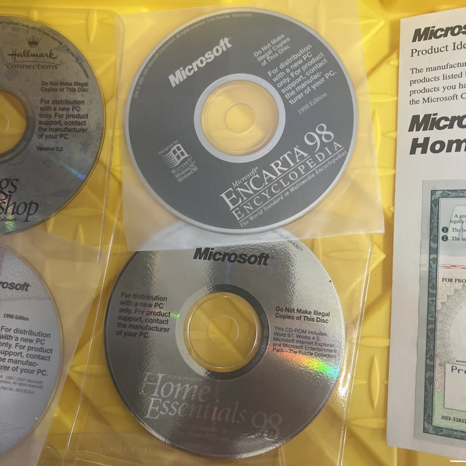 Vintage Software Lot Microsoft Money 98 Encarta Bookshelf Home Original CDs - Image 3 of 4