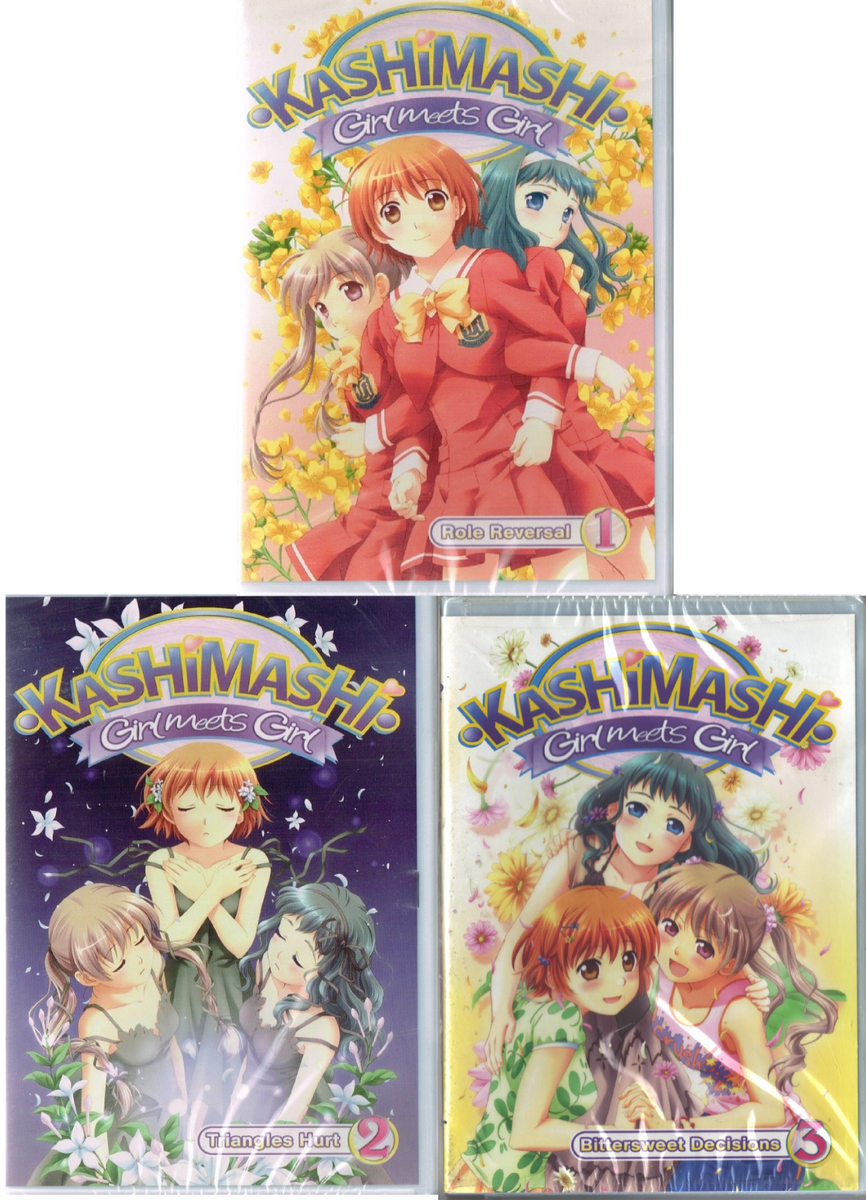 KashiMashi Girls Meets Girl Anime 3 DVD Set Vol 1 2 3 New Complete