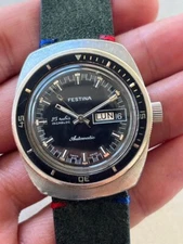 Vintage Skin Diver Watch Festina Automatic Men Watch Stainless Steel