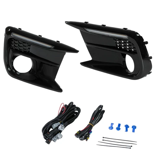 White/Amber Running LED DRL Fog Light Bezel Kit For 2018-2021 Subaru WRX/WRX STI - Picture 4 of 12