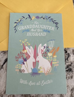 Easter GRANDDAUGHTER And Her Husband With Love 5 x7  Hallmark Greeting Card