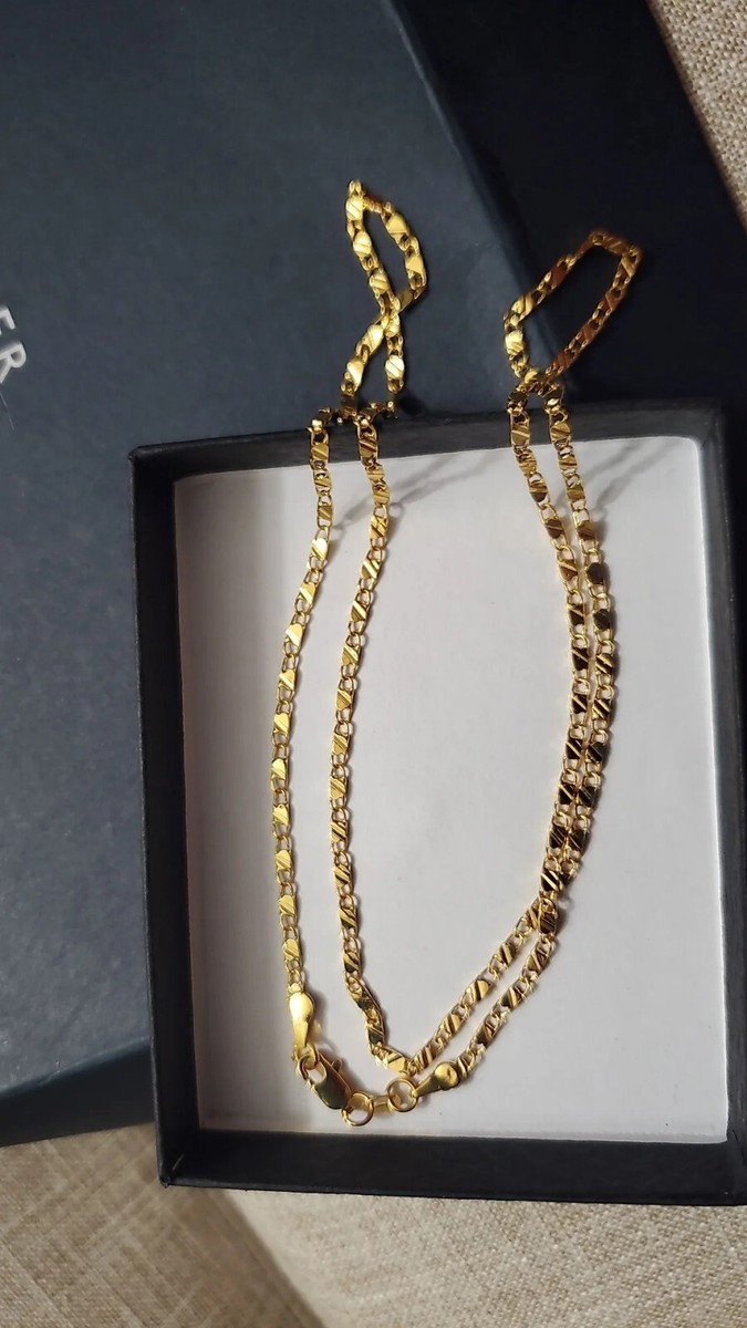 Original 18k Gold Plated Chain Necklace For Women Holiday Gift