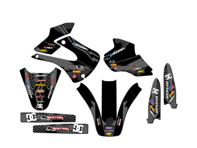 1998-2000 KX 80 MAYHEM Black Senge Graphics Kit Compatible with Kawasaki