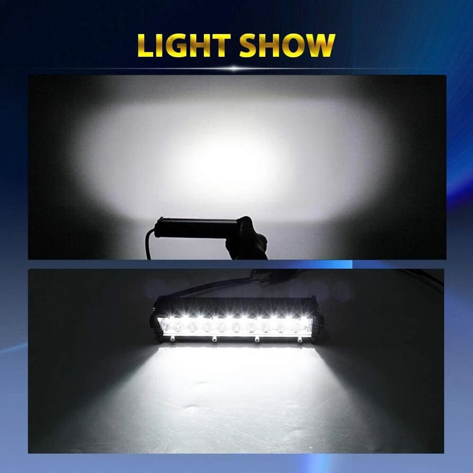 Barra de luz LED de haz de inundación SPOT de 7" 1288 W todoterreno ATV UTV apta para gato ártico gato salvaje Foto 2 de 4