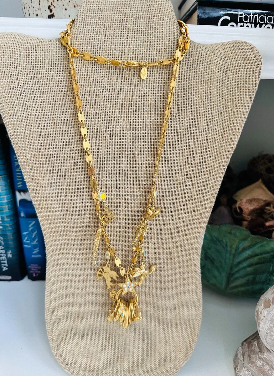Kirks Folly Necklace Cupid Secrets Of The Angels Vintage Charms Fairy sGold Tone