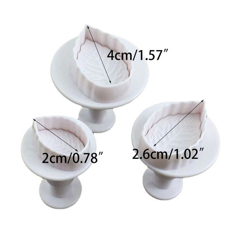 3pcs Rose Leaf Plastic Baking Mold Kitchen Biscuit Cookie Cutter Pastry Plunger - Picture 8 of 8