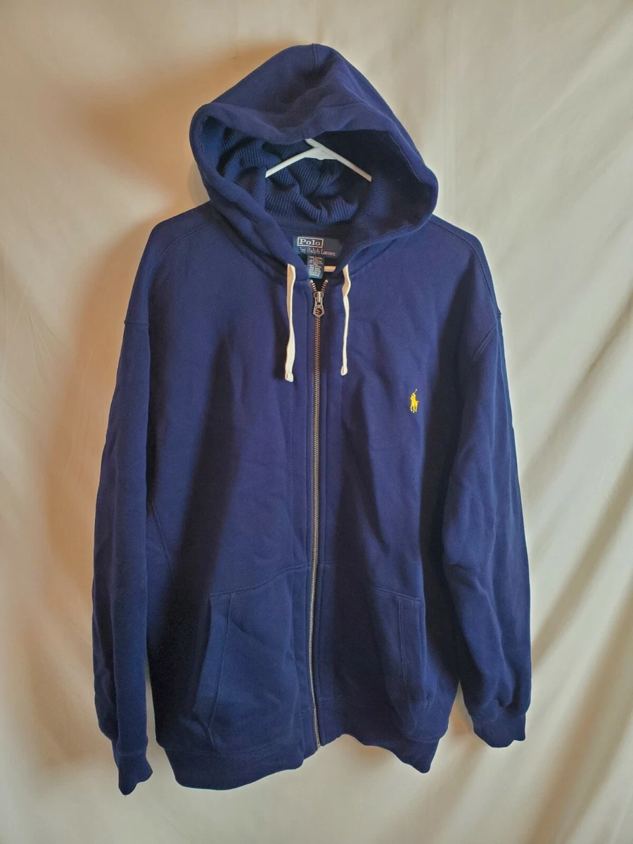 Polo Ralph Lauren Full Zip Hoodie Navy Blue Mens XLT