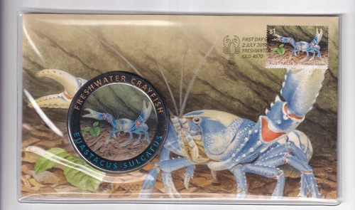 AUSTRALIAN PNC COVER: 2019 FRESHWATER CRAYFISH MEDALLION #M1955