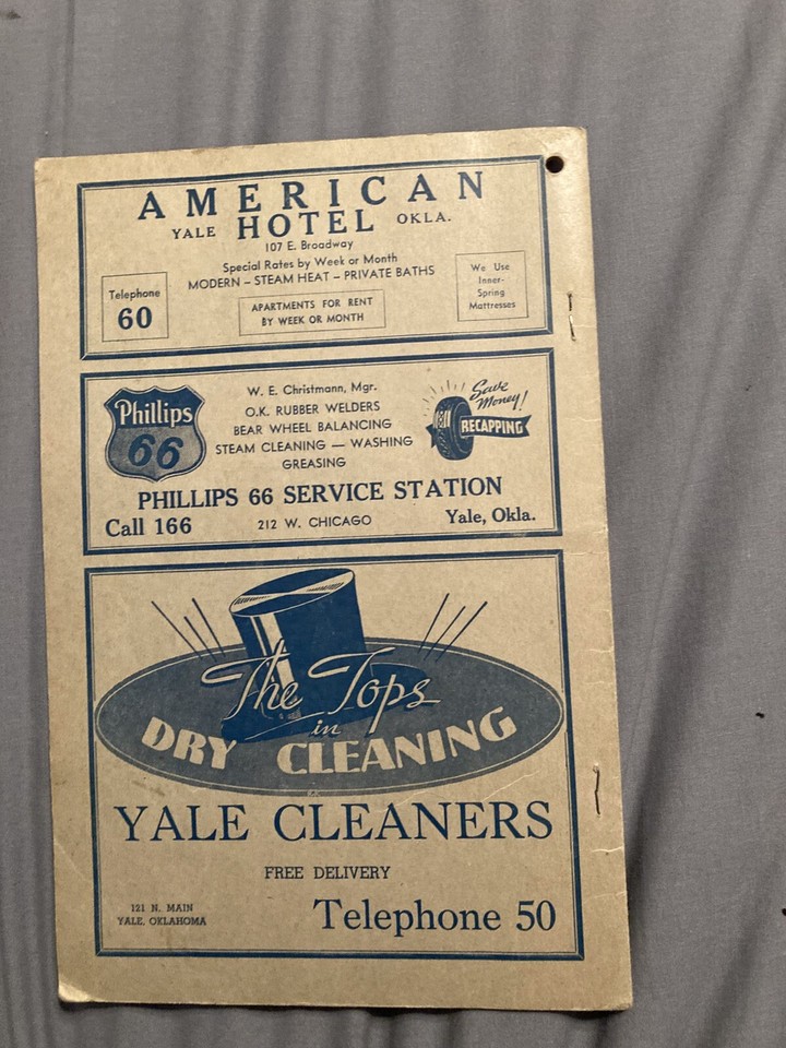 1947 Yale Morrison Glenco Oklahoma Antique Telephone Phone Book