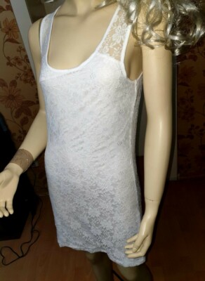  Sunny days kleid  luftiges weißes Sommerkleid ,Spitzekleid Größe 38