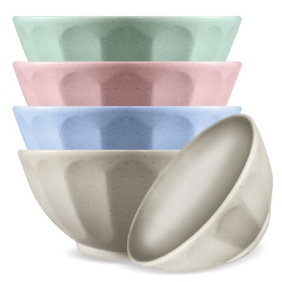 Cereal Bowls with Vacuum Seal Lids Set of 4 -Microwave,Dishwasher,Freezer- 20oz