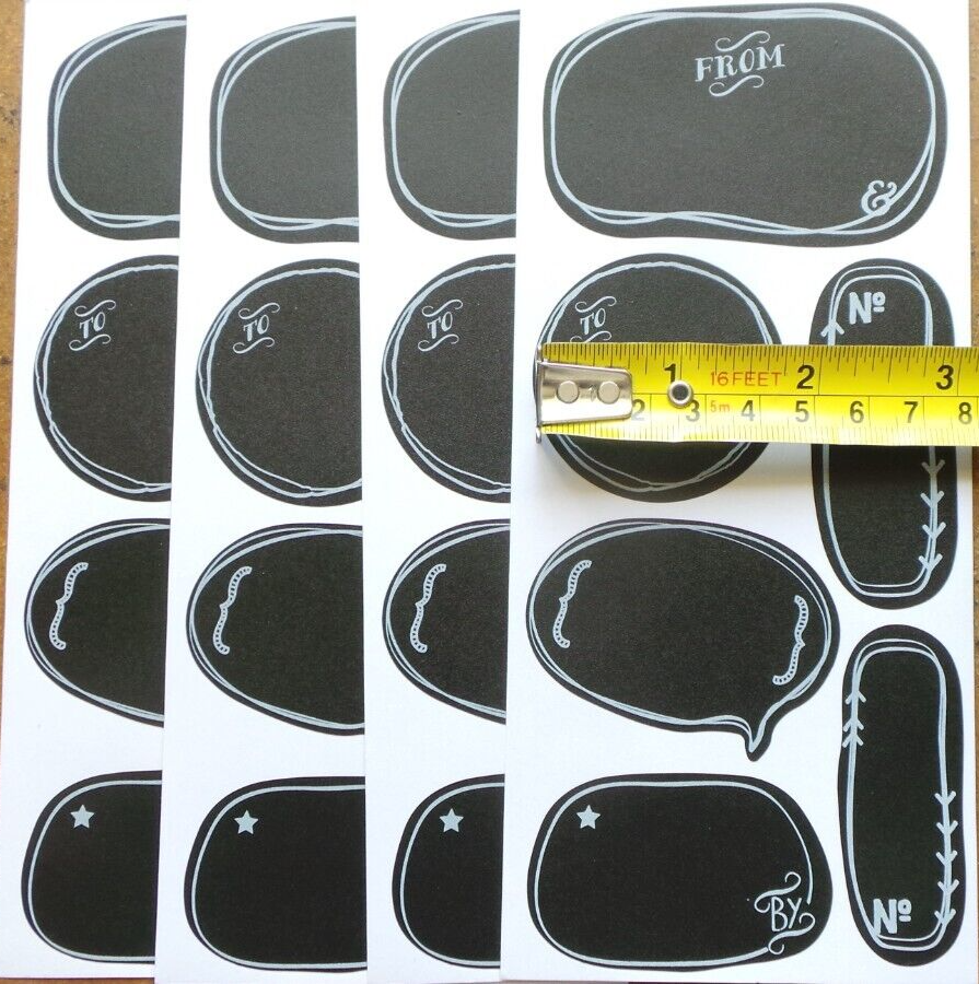 Docrafts Papermania Chalk Craft Chalkboard Stickers 24 Pack 'To and From'