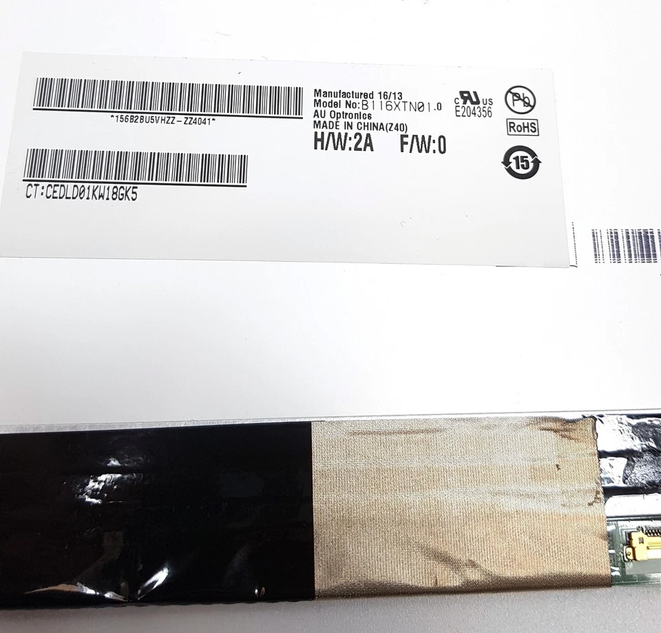 Матовый ЖК-экран ноутбука AU Optronics 11,6 дюйма 1366x768 WXGA 30 контактов B116XTN01.0 - Изображение 4 из 4