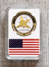 U S AIR FORCE F-4 PHANTOM Challenge Coin with case