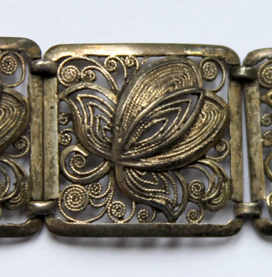 Antikes Armband Silber 800 Vintage Trachten Friesenschmuck floral - Bild 3 von 4