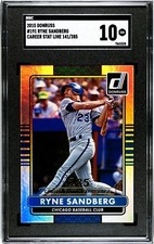 2015 Donruss #191 Ryne Sandberg Career Stat Line /285 SGC 10 GEM MINT