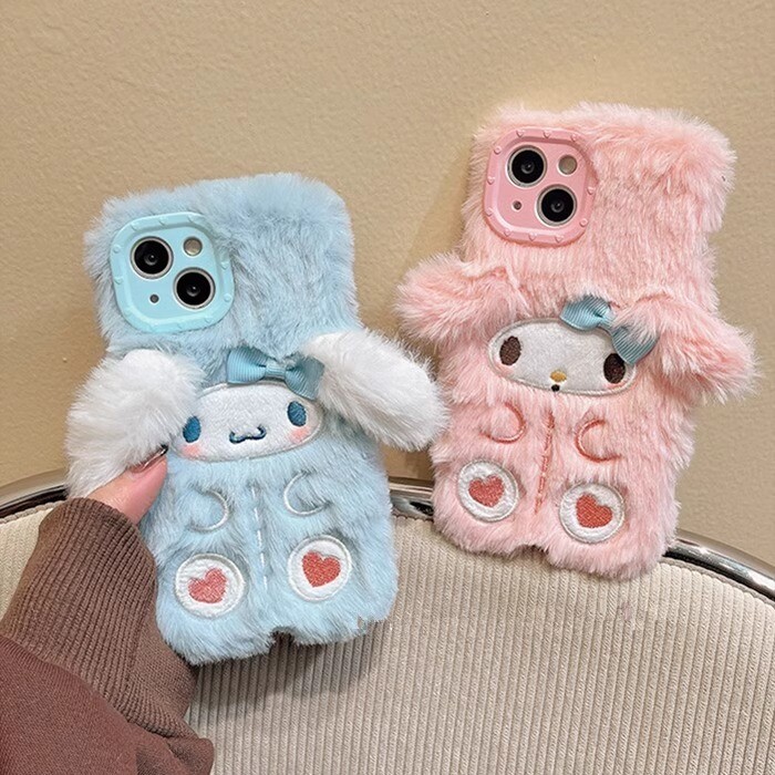 Cute My Melody Cinnamoroll Plush Phone Protective Case For iPhone 12 13 15  Pro | eBay