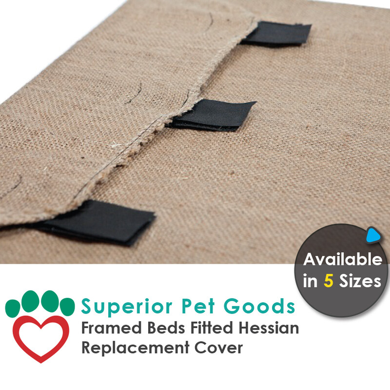 Superior Pet Goods Hessian/Jute Raised Dog Bed Replacement Cover XS,S