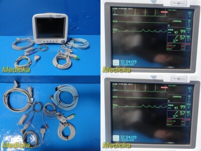 GE Dash 4000 Multi-parameter Monitor W/ ECG, SpO2, NBP Leads *TESTED* ~ 30959