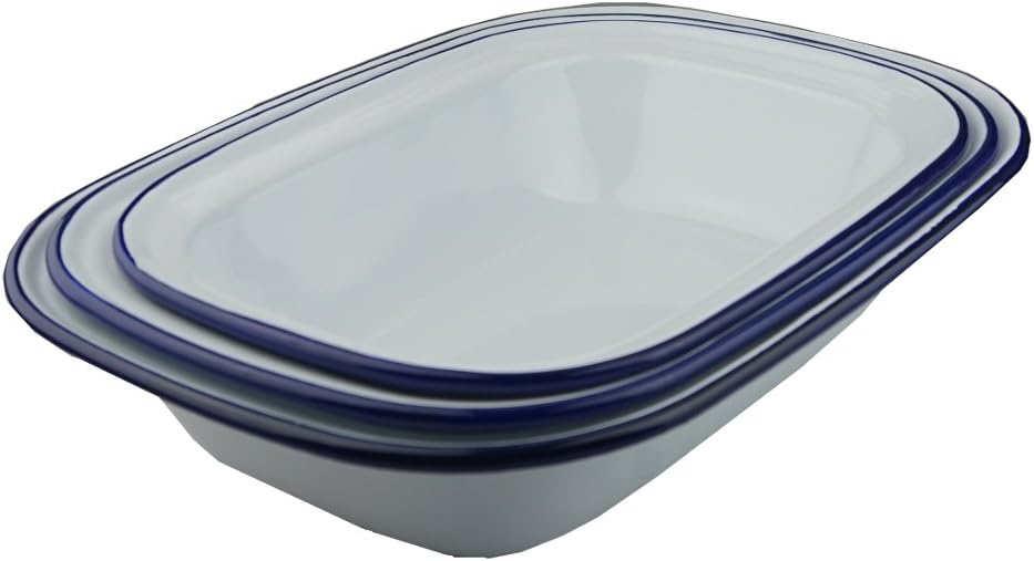 Falcon Enamel Bakeware Set of 3 Pie Dishes 1 of each 24cm 26cm 28cm