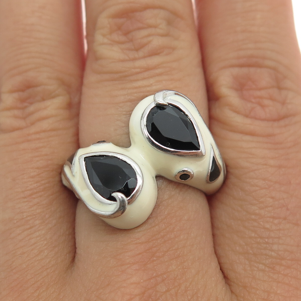【Miansai】Opus Sapphire Ring,Sterling Silver/Black Opus Sapphire Type Chain Necklace, Sterling Silver w/ Black