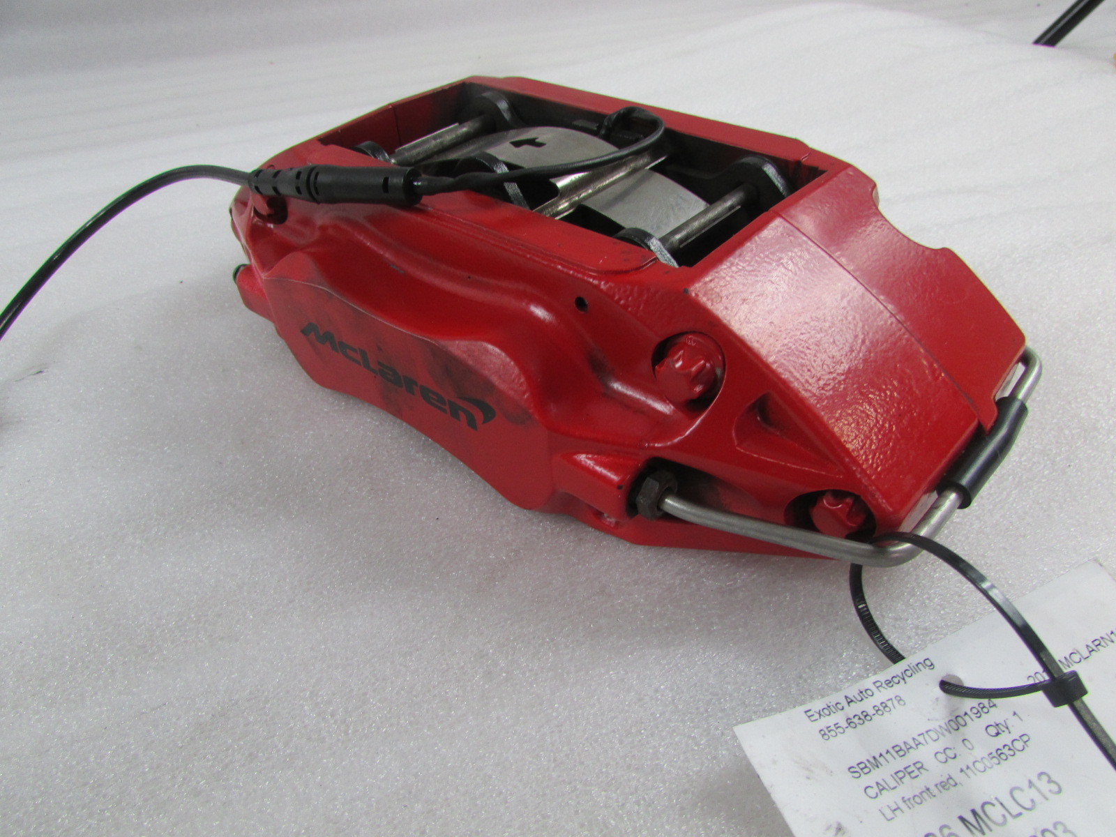 McLaren MP4-12C, LH, Left Front Brake Caliper, Red, Used, P/N 11C0563CP